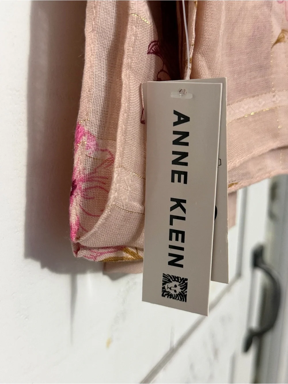 Anne Klein Light Pink Floral Sheer Scarf - Picture 3 of 5